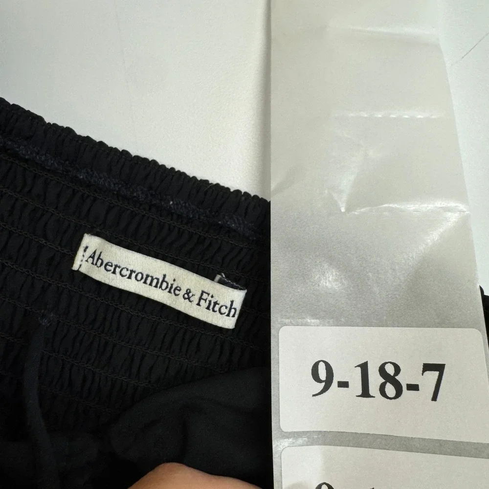 Abercrombie & Fitch Dress Women XS Black Off Shoulder Ruffle Mini Cottagecore - Picture 4 of 11